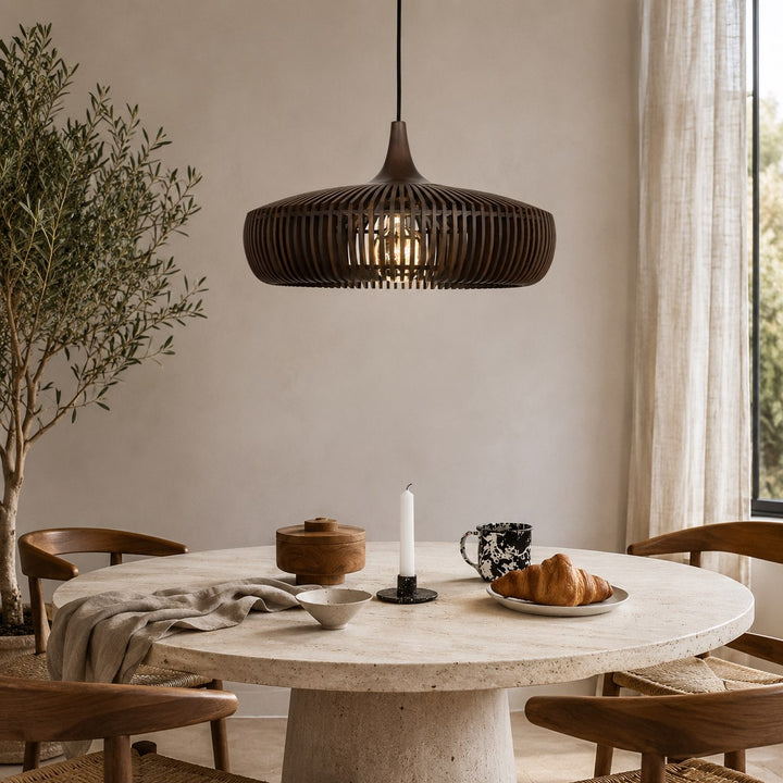 Scandinavian Pendant Lamp Wood Ceiling Light Modern Minimalist Design LED Compatible