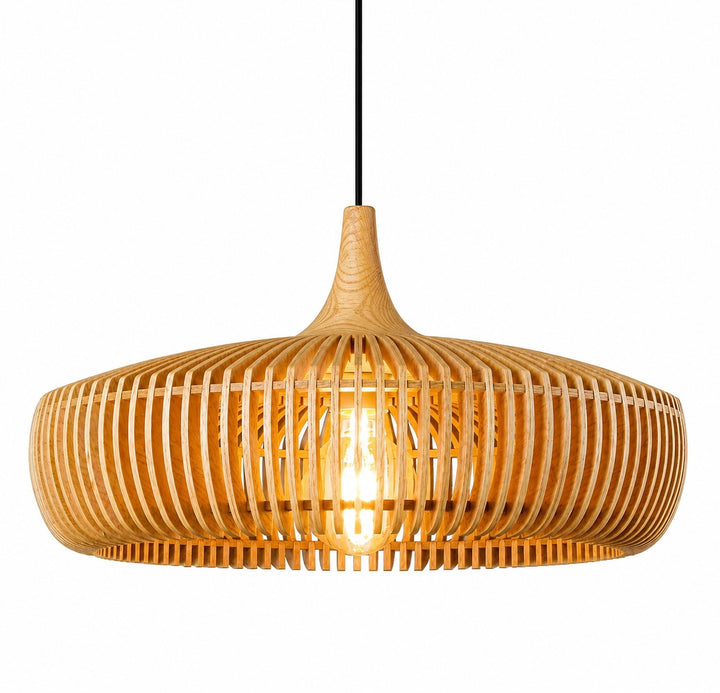 Scandinavian Pendant Lamp Wood Ceiling Light Modern Minimalist Design LED Compatible