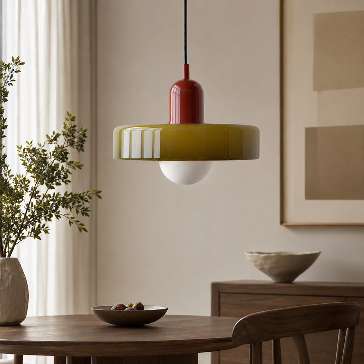 Modern Brass Pendant Light Adjustable Suspension Glass Shade 40W G9 Socket