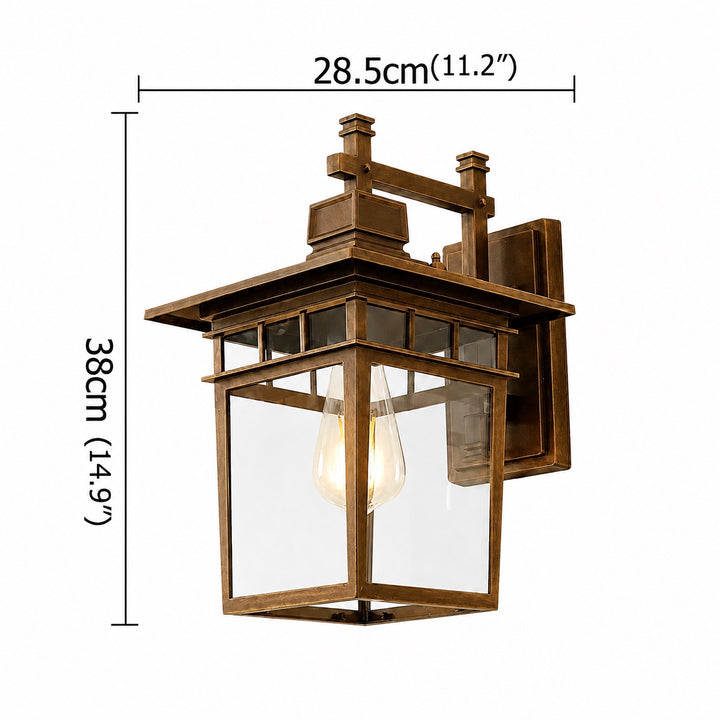 Classical Retro Outdoor Wall Light Sconce Waterproof Aluminum Glass E27 Bulb for Aisle Patio