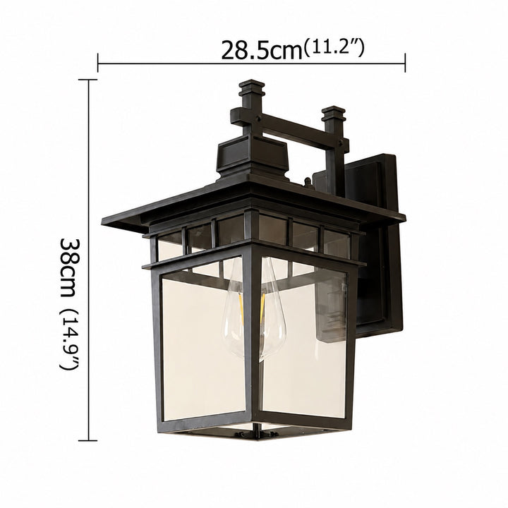 Classical Retro Outdoor Wall Light Sconce Waterproof Aluminum Glass E27 Bulb for Aisle Patio