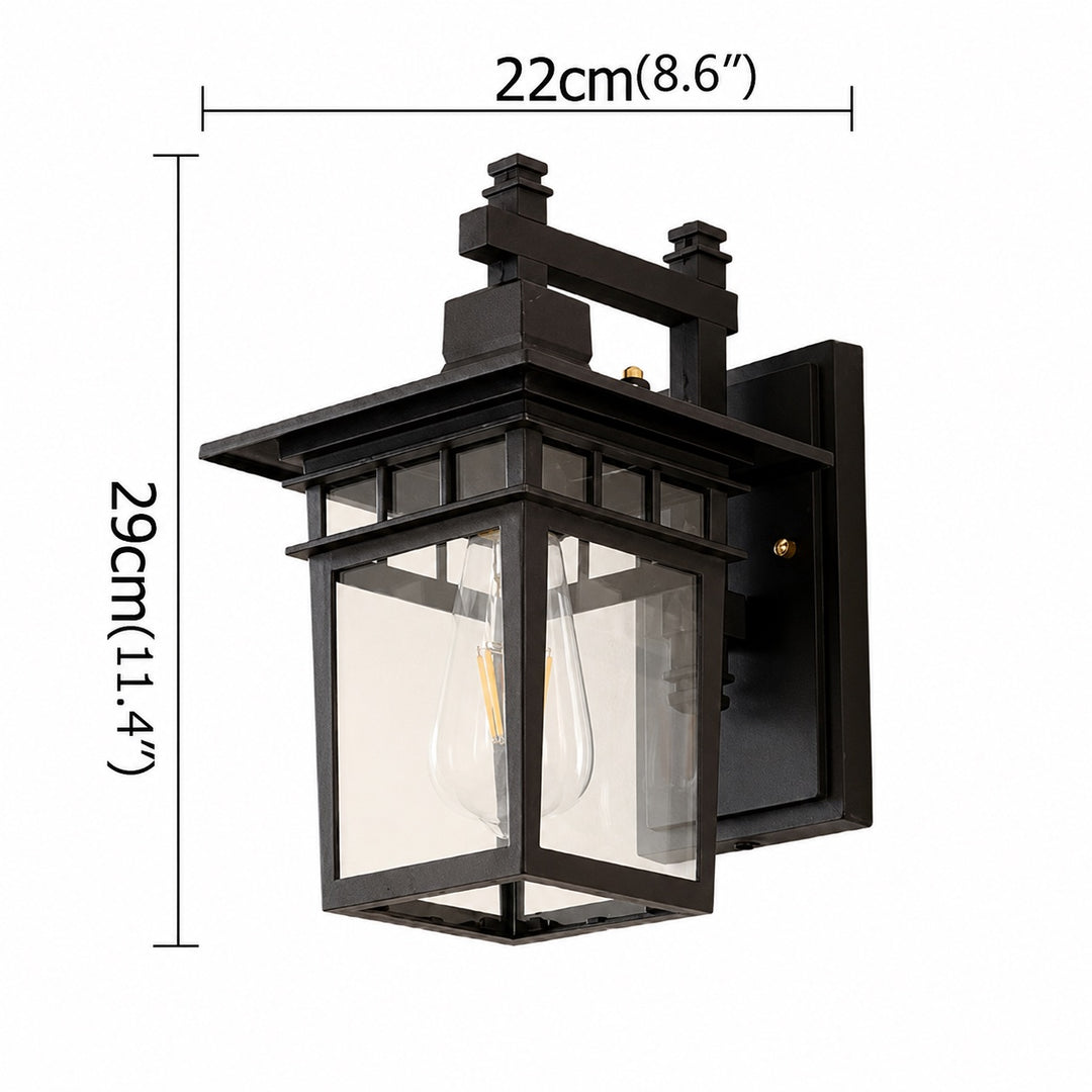 Classical Retro Outdoor Wall Light Sconce Waterproof Aluminum Glass E27 Bulb for Aisle Patio