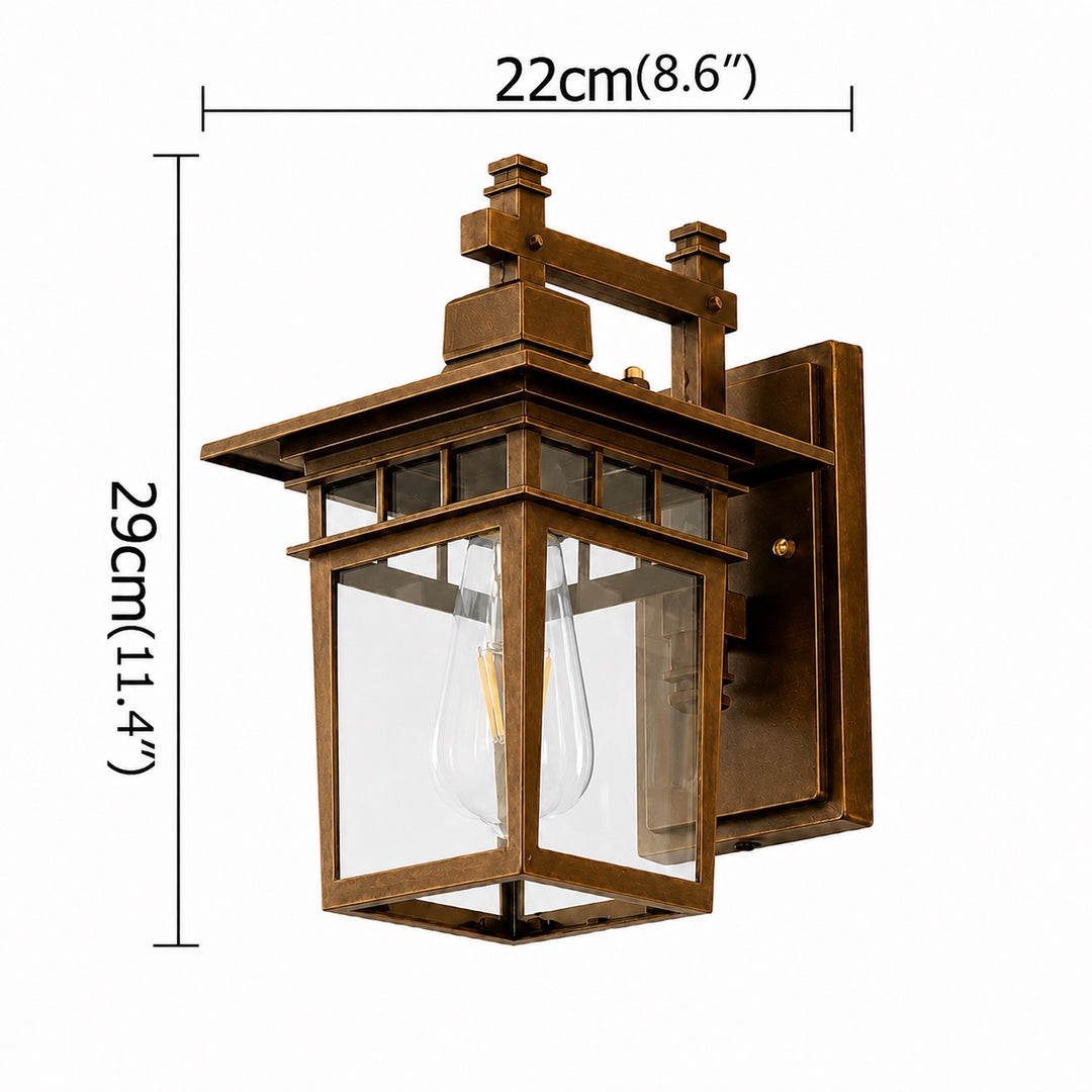 Classical Retro Outdoor Wall Light Sconce Waterproof Aluminum Glass E27 Bulb for Aisle Patio