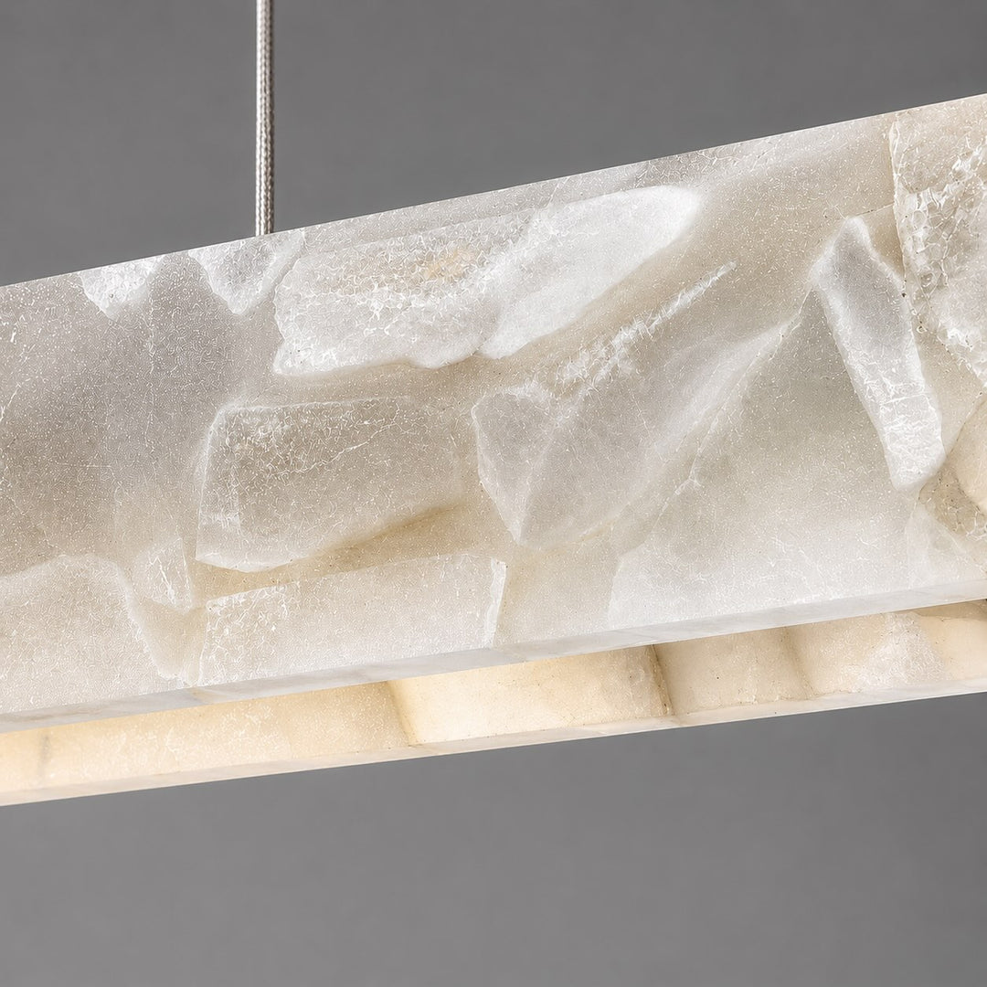 Modern Pendant Light Adjustable Suspension Marble and Steel LED Lighting for Dining Room Kitchen