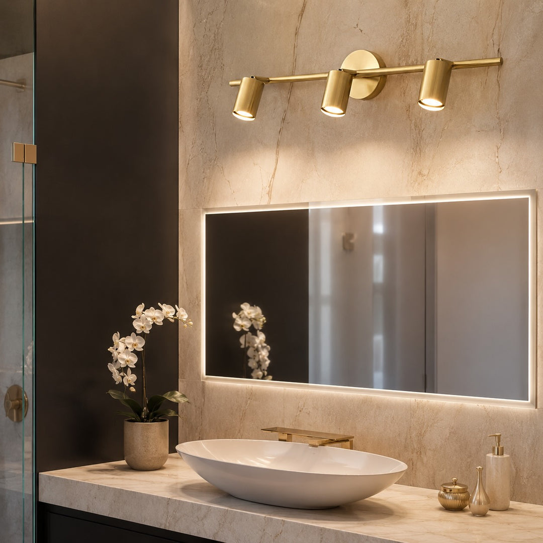Modern Rotatable Spotlight Wall Light Adjustable Brass Sconce with 350° Head Rotation