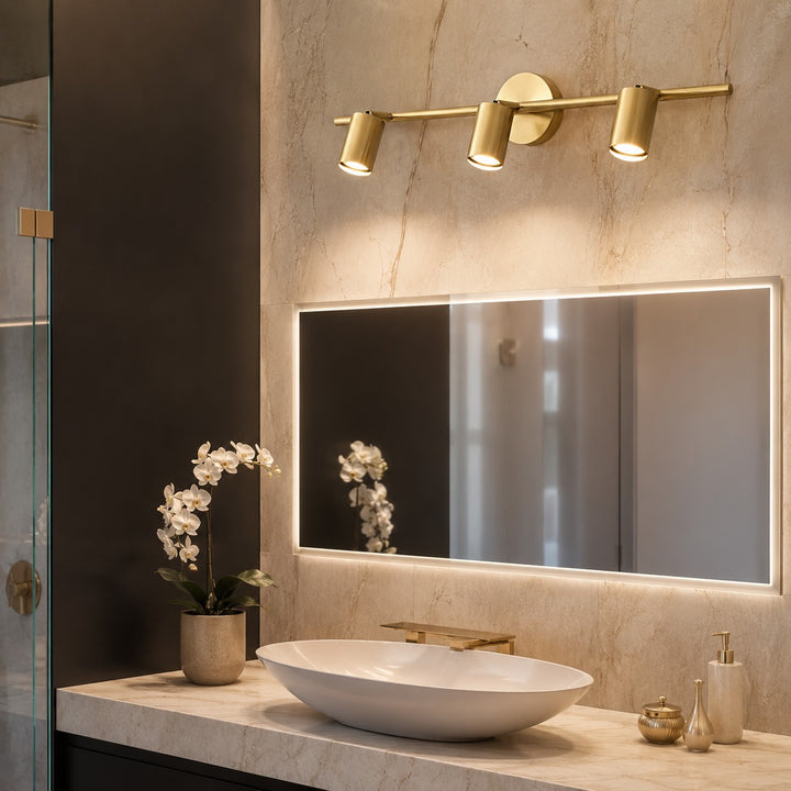 Modern Rotatable Spotlight Wall Light Adjustable Brass Sconce with 350° Head Rotation