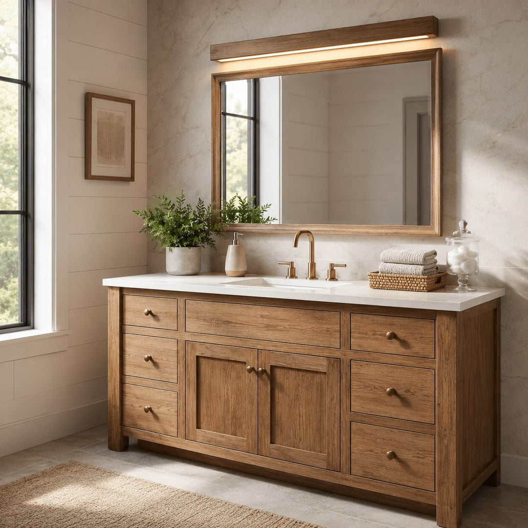 Modern Linear Wall Light Wood Flush Mount LED Fixture with Adjustable Brightness