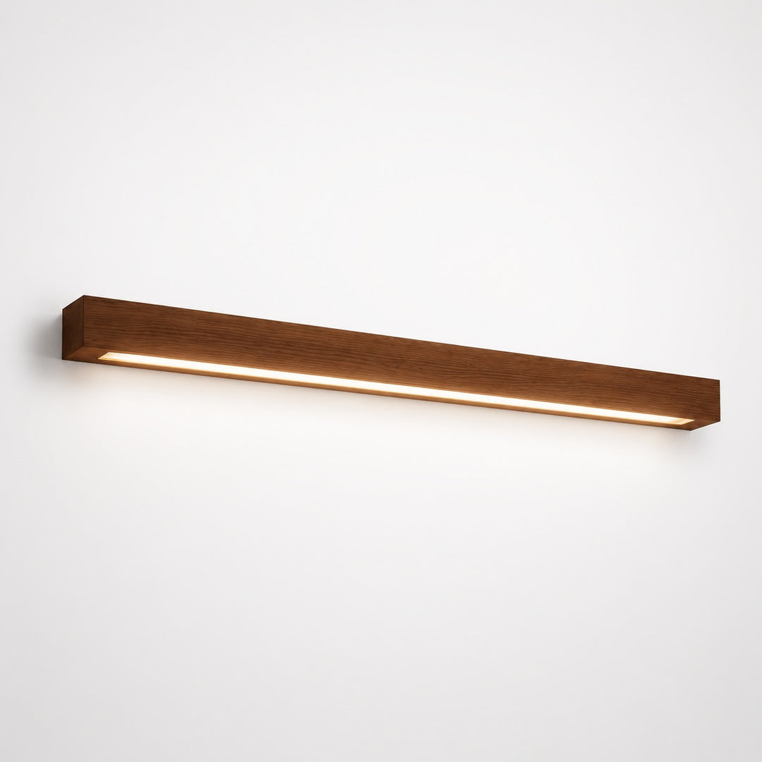 Modern Linear Wall Light Wood Flush Mount LED Fixture with Adjustable Brightness