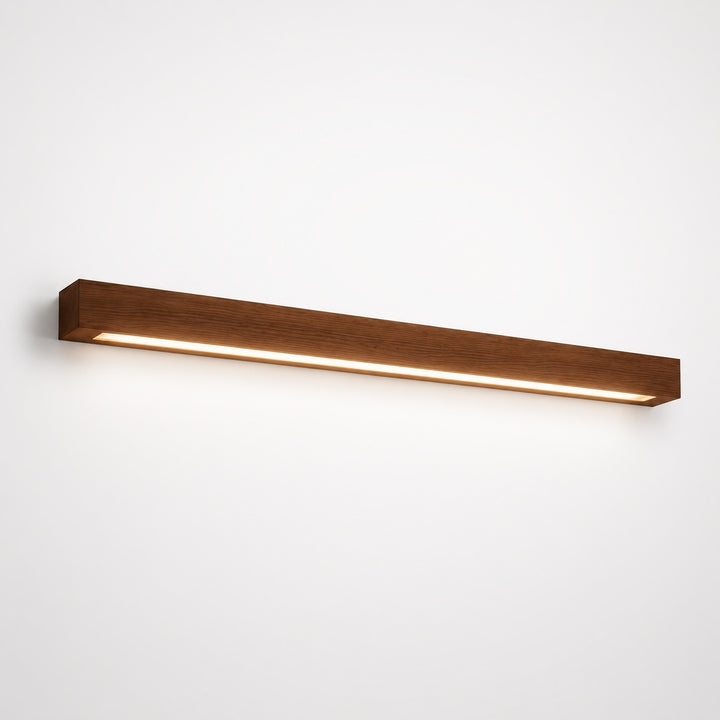 Modern Linear Wall Light Wood Flush Mount LED Fixture with Adjustable Brightness