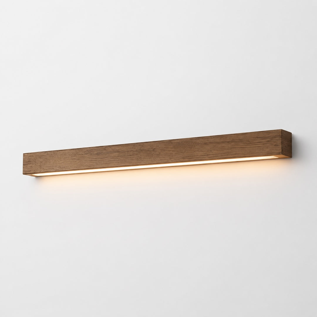 Modern Linear Wall Light Wood Flush Mount LED Fixture with Adjustable Brightness