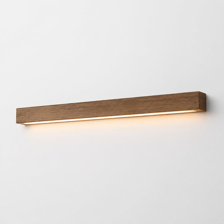 Modern Linear Wall Light Wood Flush Mount LED Fixture with Adjustable Brightness