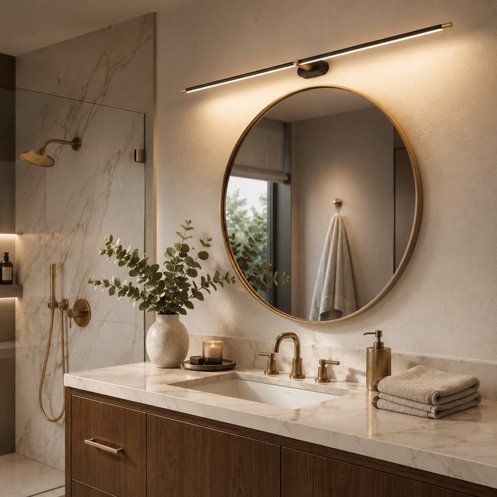 Minimalist Linear Wall Lamp Hardwired Metal LED Adjustable Lighting Fixture