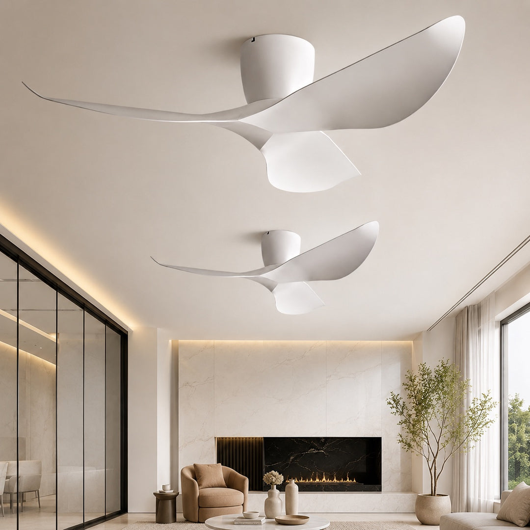 Modern Low Profile Ceiling Fan with Remote Control & Quiet DC Motor