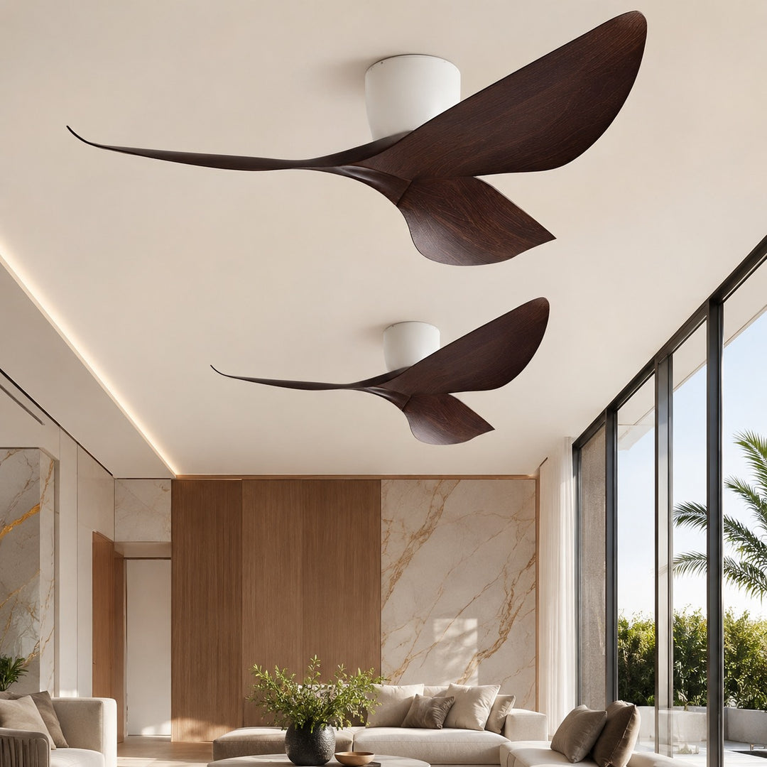 Modern Low Profile Ceiling Fan with Remote Control & Quiet DC Motor