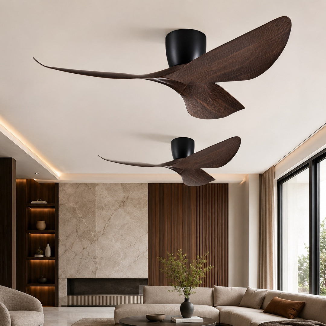 Modern Low Profile Ceiling Fan with Remote Control & Quiet DC Motor