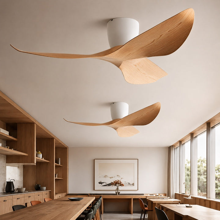 Modern Low Profile Ceiling Fan with Remote Control & Quiet DC Motor