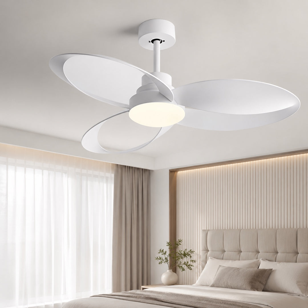 Flush Mount Ceiling Fan with LED Light, Remote Control & 6-Speed DC Motor