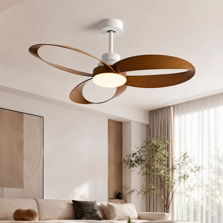 Flush Mount Ceiling Fan with LED Light, Remote Control & 6-Speed DC Motor