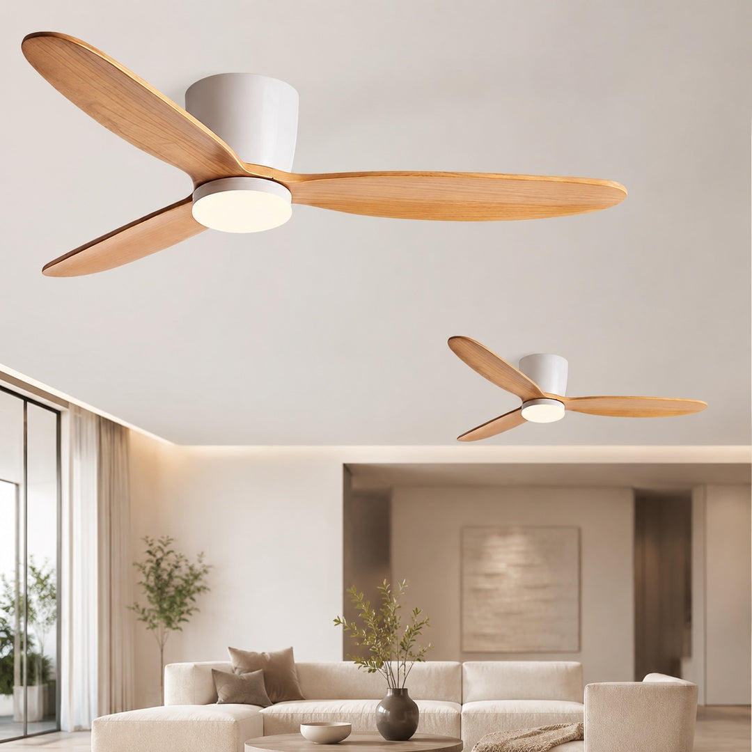 Modern Ceiling Fan with Light, Copper Blades, LED, Remote Control & 6-Speed DC Motor