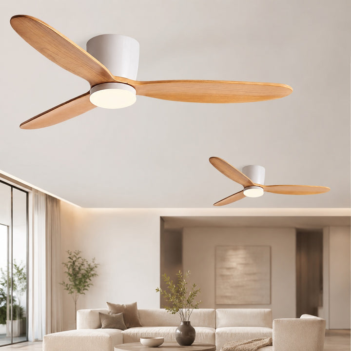 Modern Ceiling Fan with Light, Copper Blades, LED, Remote Control & 6-Speed DC Motor