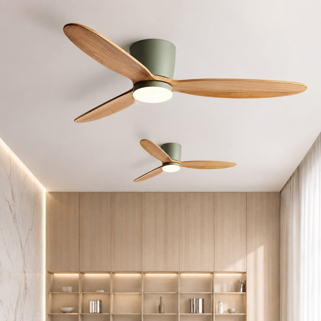 Modern Ceiling Fan with Light, Copper Blades, LED, Remote Control & 6-Speed DC Motor