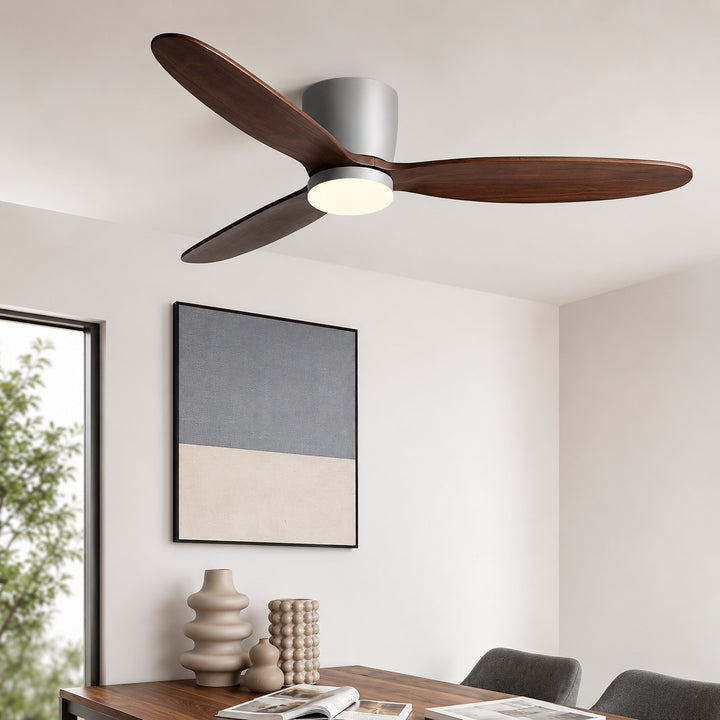 Modern Ceiling Fan with Light, Copper Blades, LED, Remote Control & 6-Speed DC Motor