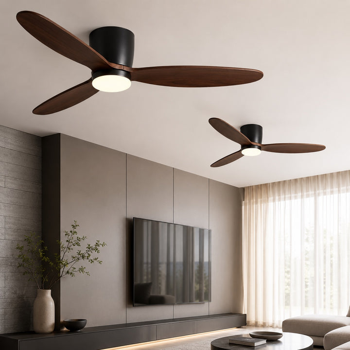 Modern Ceiling Fan with Light, Copper Blades, LED, Remote Control & 6-Speed DC Motor