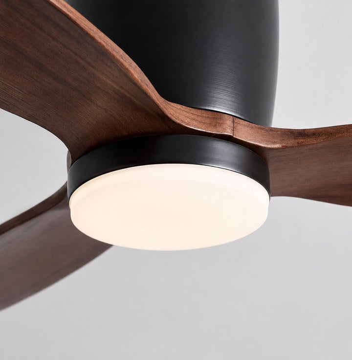 Modern Ceiling Fan with Light, Copper Blades, LED, Remote Control & 6-Speed DC Motor