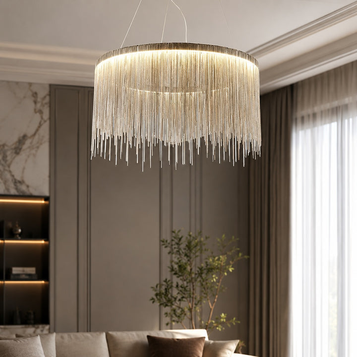 Modern Chandelier Light Adjustable Hanging Aluminum LED Pendant Fixture for Dining Room