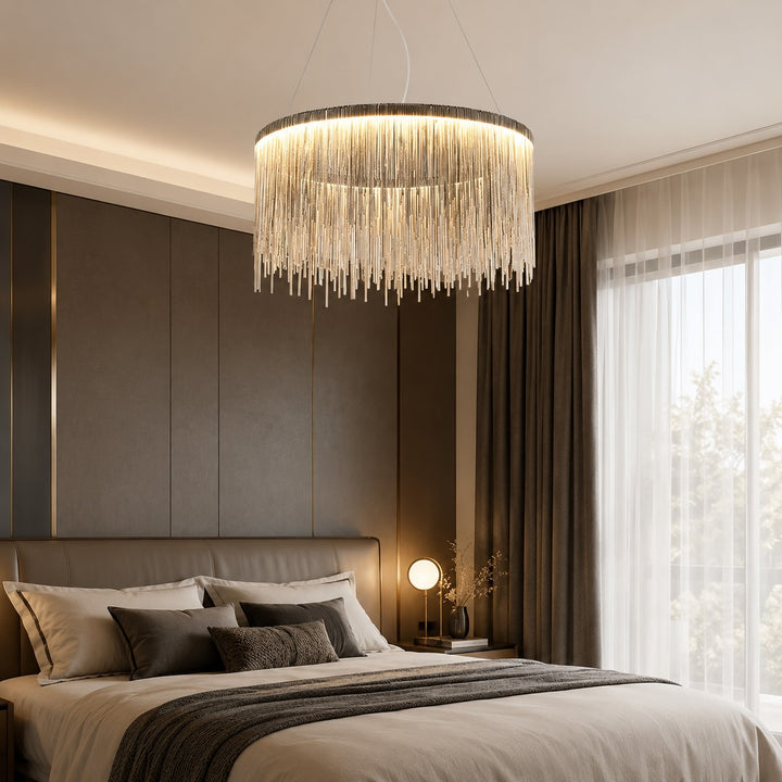 Modern Chandelier Light Adjustable Hanging Aluminum LED Pendant Fixture for Dining Room