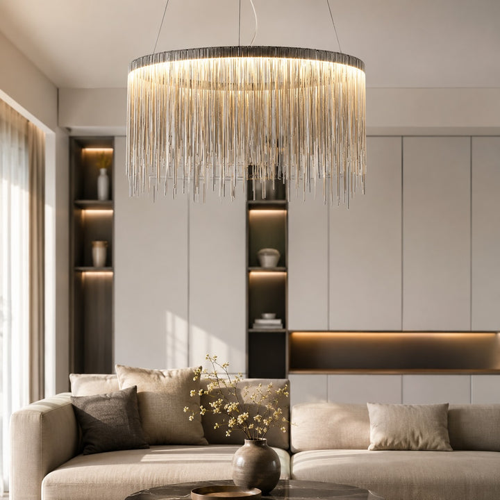 Modern Chandelier Light Adjustable Hanging Aluminum LED Pendant Fixture for Dining Room