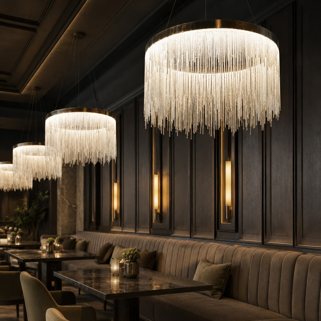 Modern Chandelier Light Adjustable Hanging Aluminum LED Pendant Fixture for Dining Room