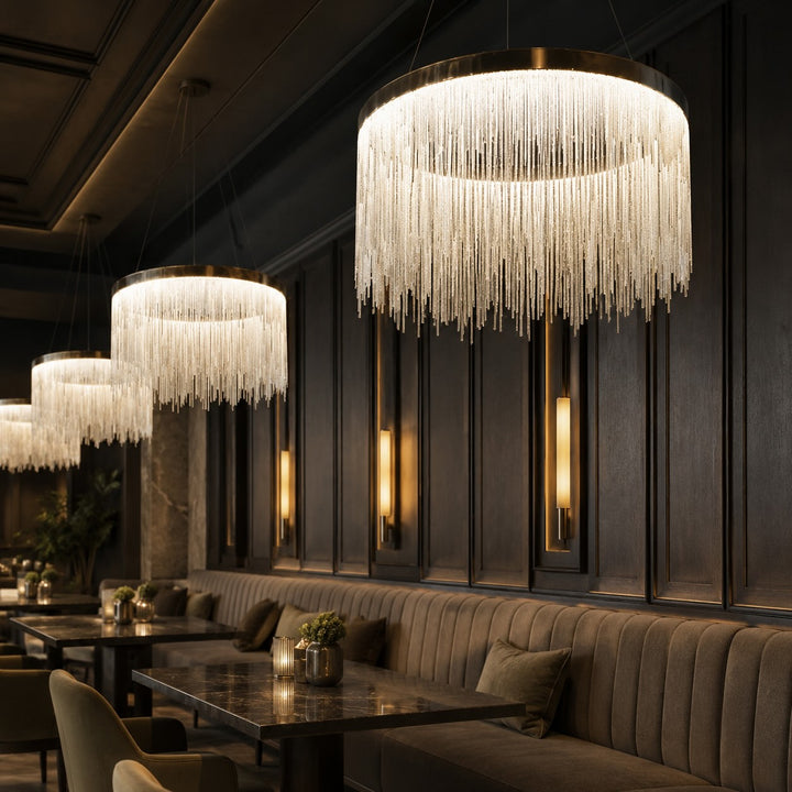 Modern Chandelier Light Adjustable Hanging Aluminum LED Pendant Fixture for Dining Room