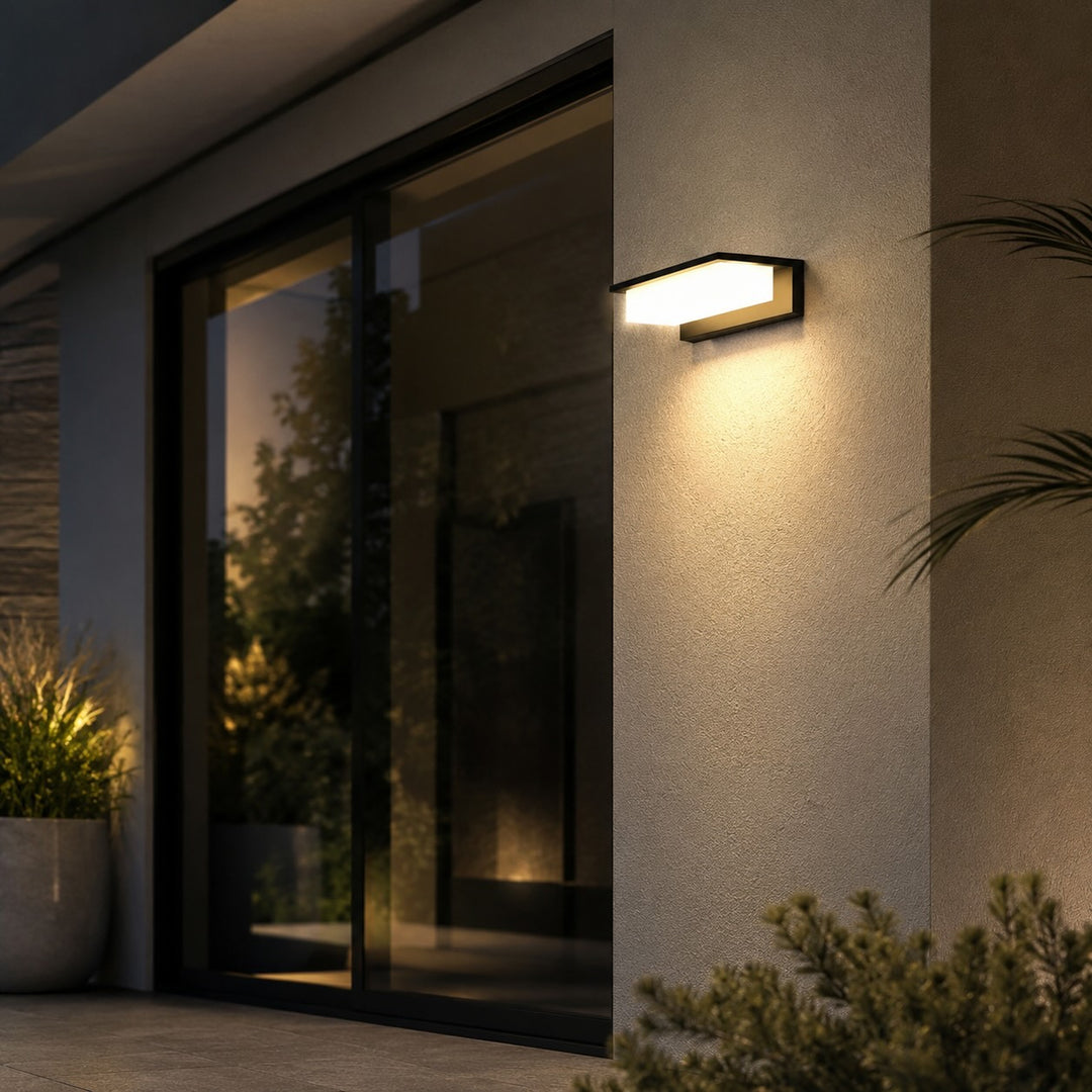 Modern Solar Outdoor Wall Lamp Weatherproof Metal Acrylic Adjustable LED Light