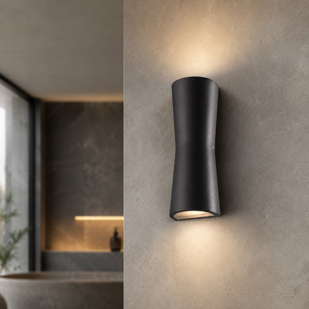 Modern Outdoor Wall Lantern Waterproof Metal and Acrylic LED Wall Light Fixture