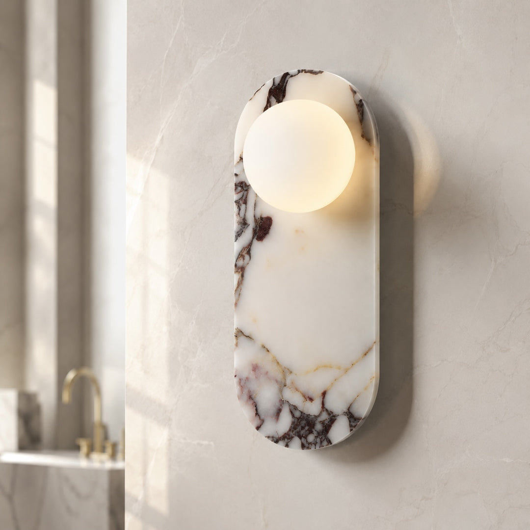 Modern Wall Sconce Lighting Adjustable LED Marble Wall Lamp for Contemporary Spaces