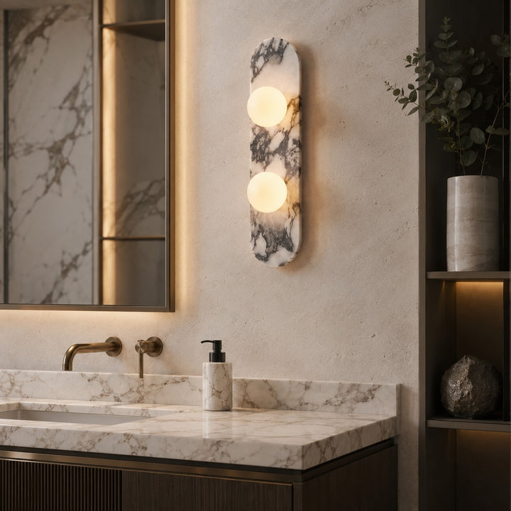 Modern Wall Sconce Lighting Adjustable LED Marble Wall Lamp for Contemporary Spaces