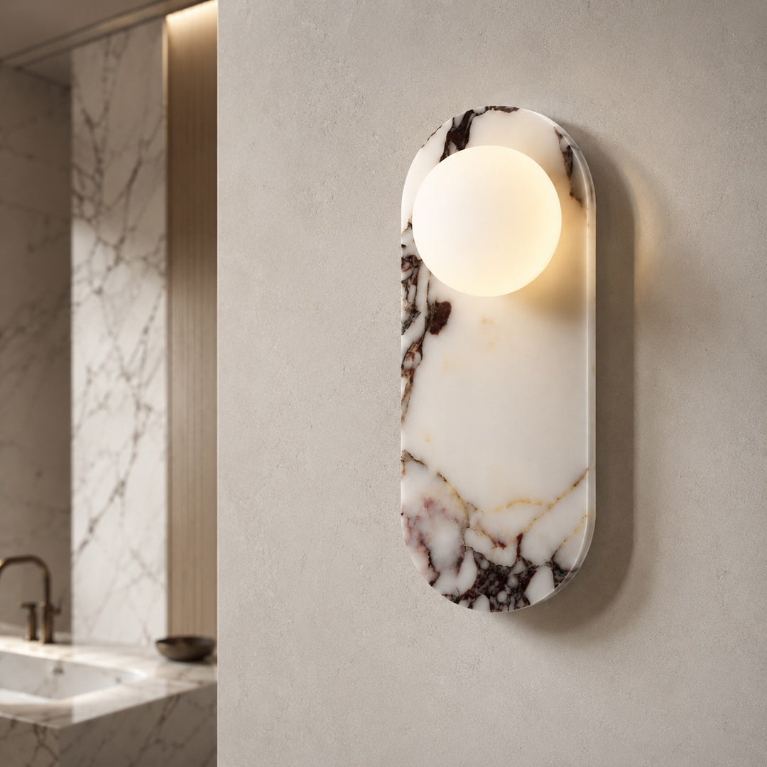 Modern Wall Sconce Lighting Adjustable LED Marble Wall Lamp for Contemporary Spaces