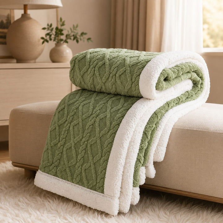 Warm Coral Fleece Blanket Soft Plush Material Cozy Winter Throw for Single and Double Beds
