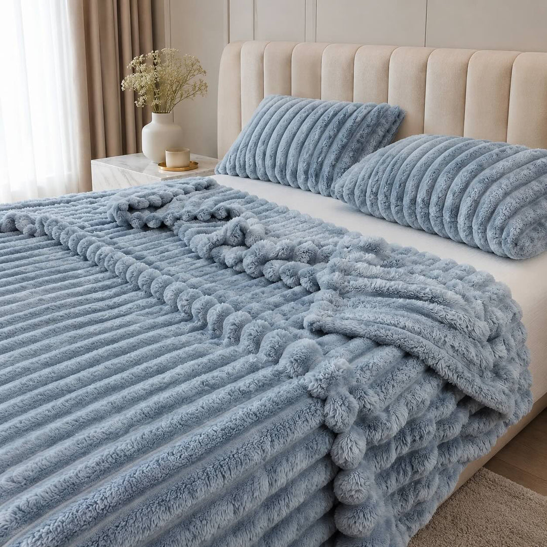 Modern Striped Throw Blanket Soft Fabric Lightweight Versatile Use Machine Washable