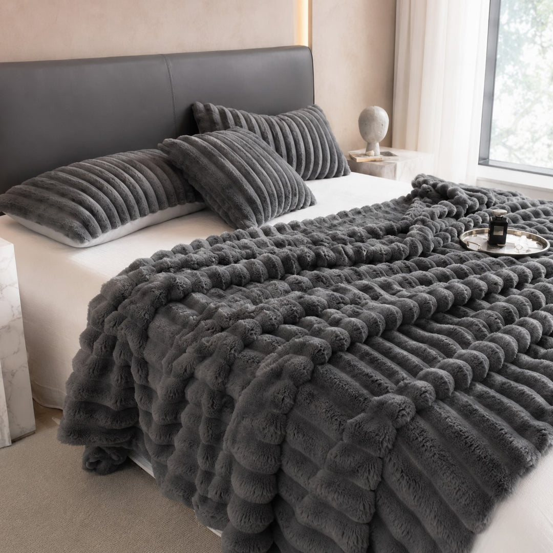Modern Striped Throw Blanket Soft Fabric Lightweight Versatile Use Machine Washable