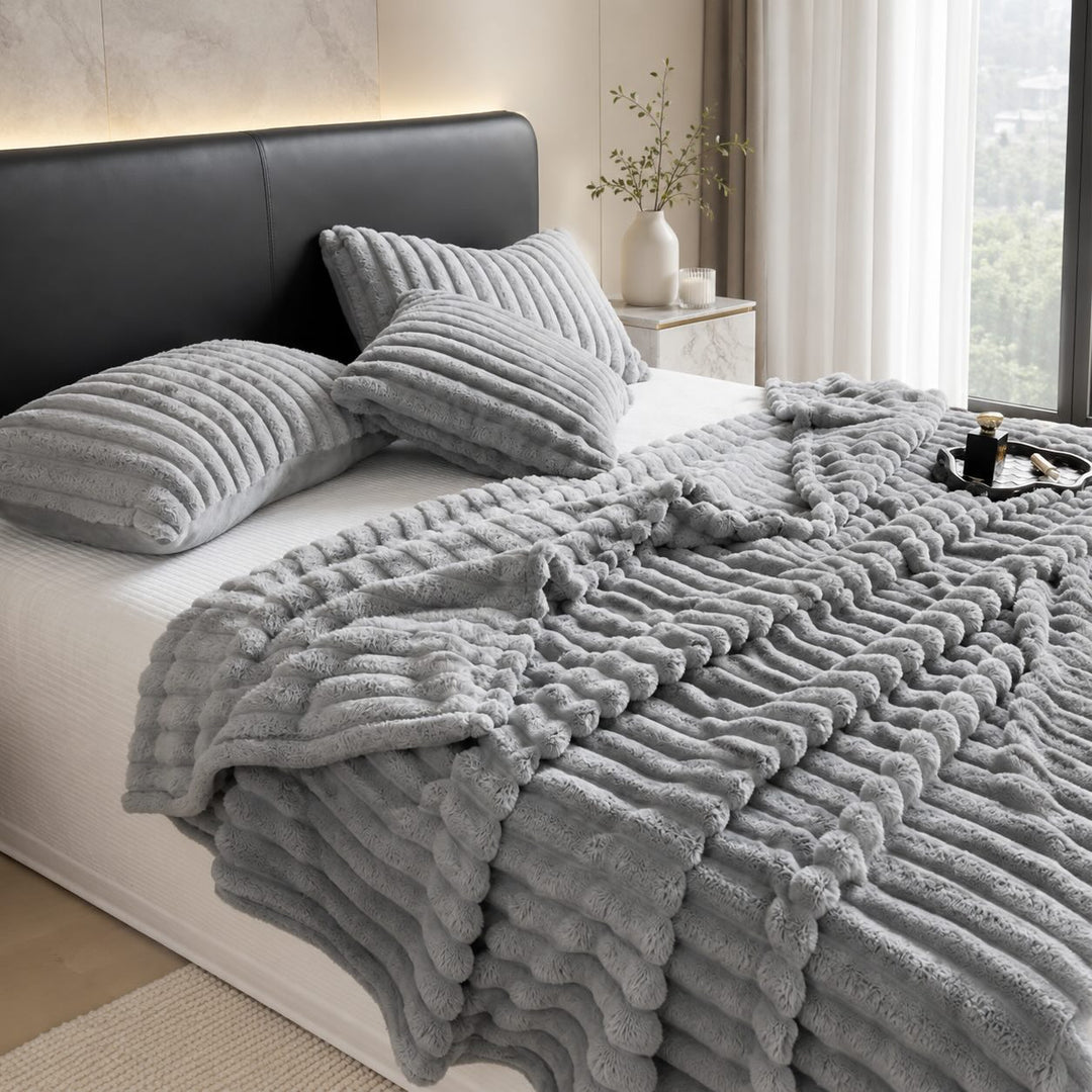 Modern Striped Throw Blanket Soft Fabric Lightweight Versatile Use Machine Washable