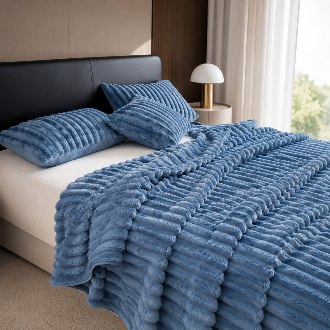 Modern Striped Throw Blanket Soft Fabric Lightweight Versatile Use Machine Washable