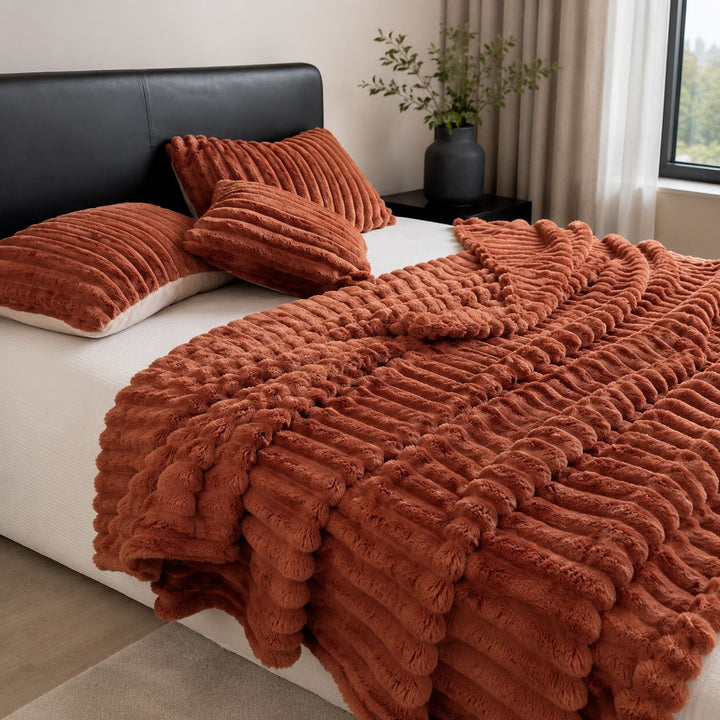 Modern Striped Throw Blanket Soft Fabric Lightweight Versatile Use Machine Washable
