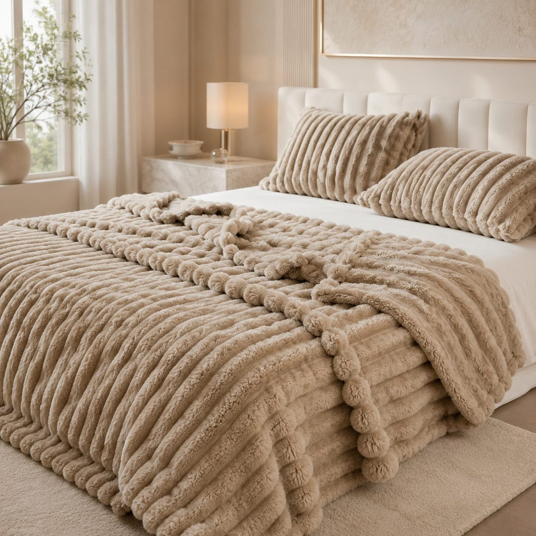 Modern Striped Throw Blanket Soft Fabric Lightweight Versatile Use Machine Washable