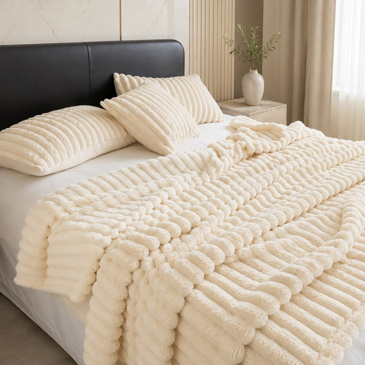 Modern Striped Throw Blanket Soft Fabric Lightweight Versatile Use Machine Washable