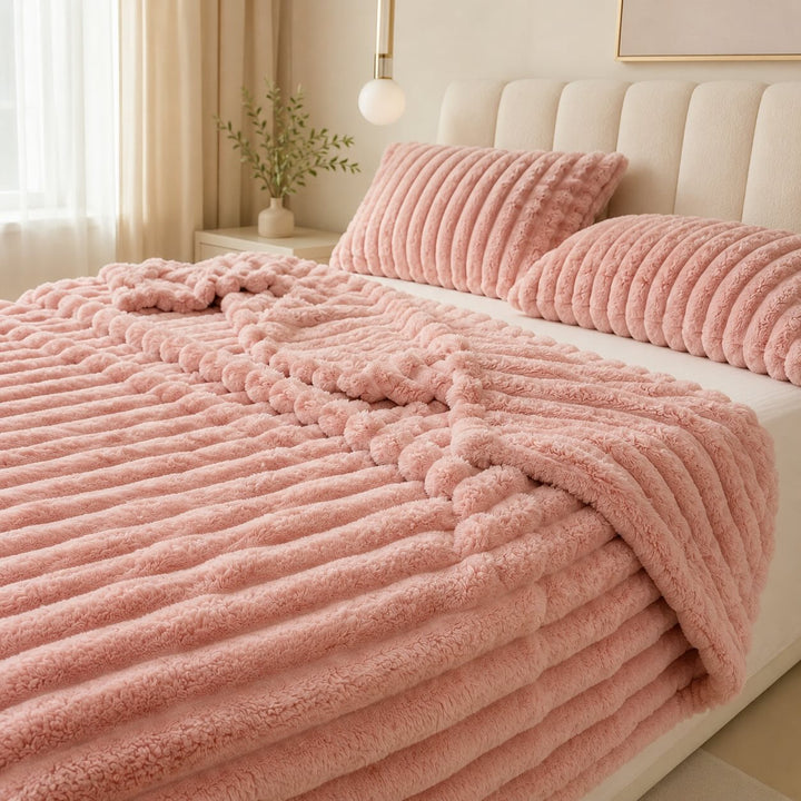 Modern Striped Throw Blanket Soft Fabric Lightweight Versatile Use Machine Washable