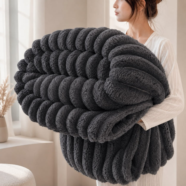 Modern Striped Throw Blanket Soft Fabric Lightweight Versatile Use Machine Washable