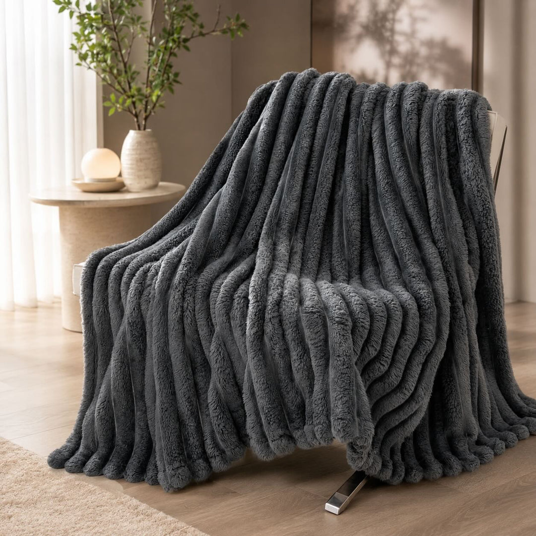 Modern Striped Throw Blanket Soft Fabric Lightweight Versatile Use Machine Washable