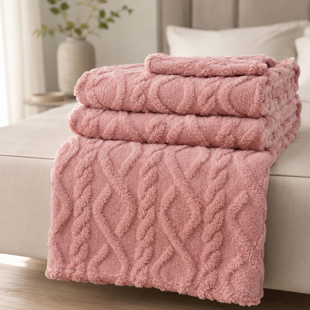 Lightweight Coral Fleece Throw Blanket for Sofa and Bed Use Soft and Easy to Clean